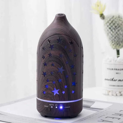  Humidifier with 7 colors LED light 360 ° rotary hollow aromatherapy machine for bedroom humidifier mist spray office wood grain 12000049308404480 30 $ Shop1104653117 Store Stew's Incense