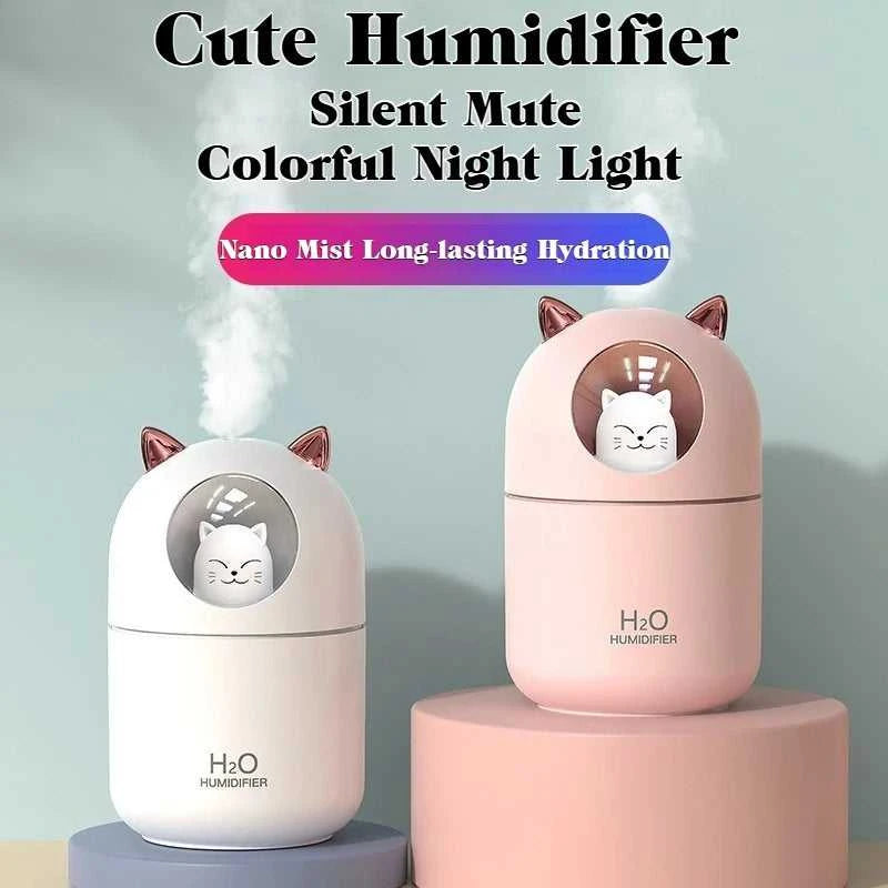  Mini 300ML USB Cat Humidifier Aroma Oil Diffuser Ultra Silent Household Bedroom Car Air Purifier with Cool Mist Light 12000050396194412 14 $ Home Gadgets Store Store Stew's Incense