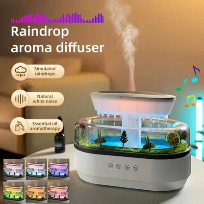  New Aroma Humidifier Raindrop Air Humidifier Colorful Atmosphere Light White Noise Music Essemtial Home Oil Fragrance Diffuser 12000049981995588 130 $ CREAROMA Choice Store Stew's Incense