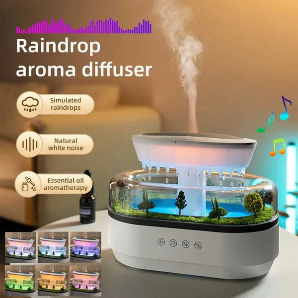  New Aroma Humidifier Raindrop Air Humidifier Colorful Atmosphere Light White Noise Music Essemtial Home Oil Fragrance Diffuser 12000049981995588 130 $ CREAROMA Choice Store Stew's Incense