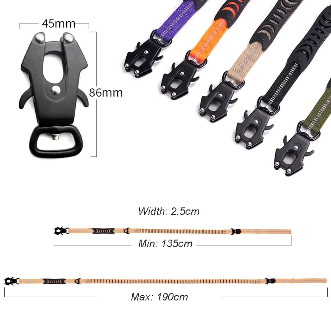 Leash Heavy duty tactical bungee leash shock absorbing reflective, no pull. sku-42281412755516 20 $ Fashioned Furbabies Stew's Incense