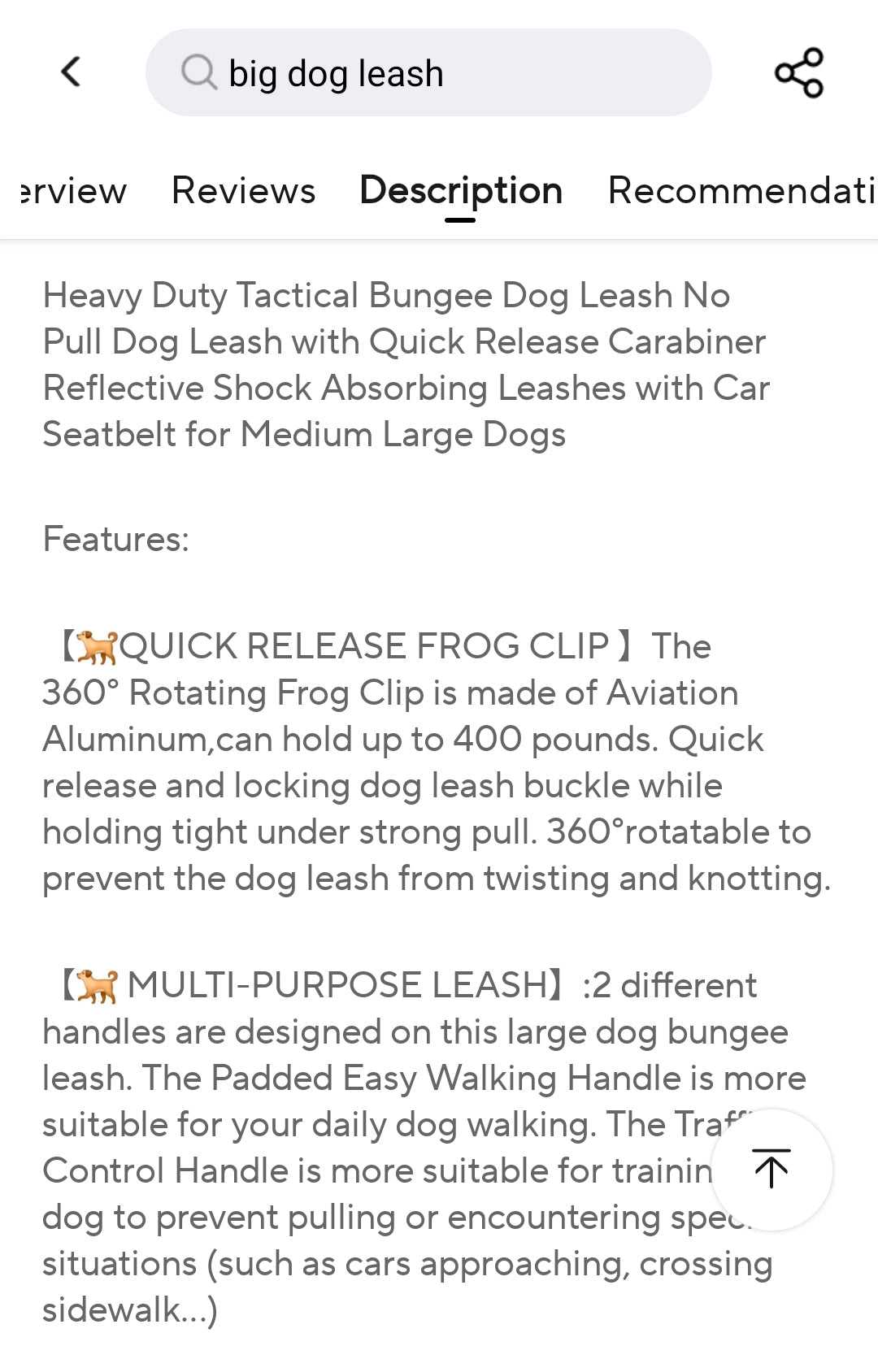 Leash Heavy duty tactical bungee leash shock absorbing reflective, no pull. sku-42281412755516 20 $ Fashioned Furbabies Stew's Incense
