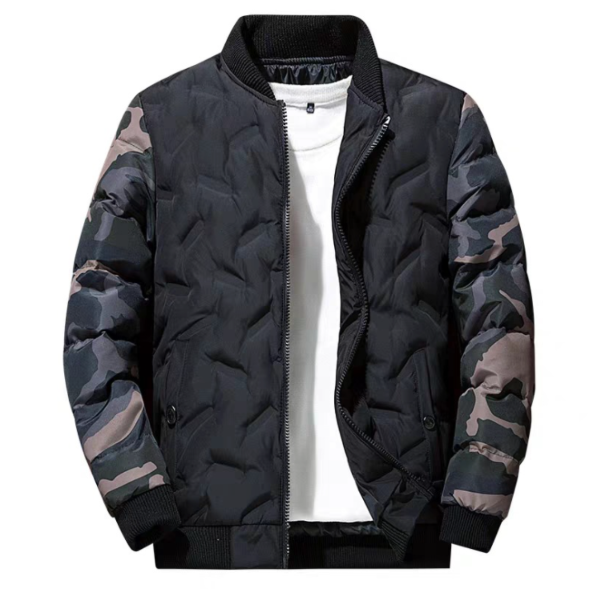 Men Jackets Mens Camouflage Bomber Jacket OPMJ0924B1-BLK-XS 69 $ Coats Onetify Stew's Incense