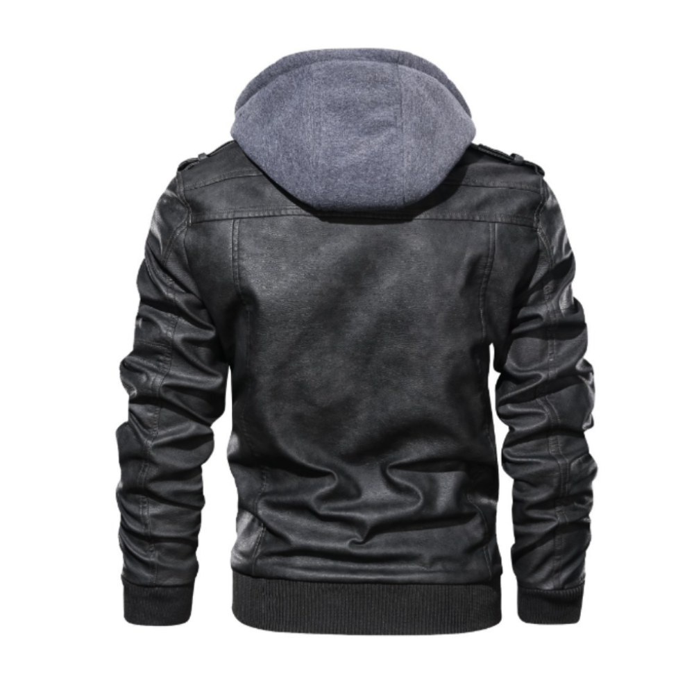 Mens Biker Jacket Mens Hooded Faux Leather Biker Jacket NDCLAM600079F-BLK-S 86 $ Coats Onetify Stew's Incense