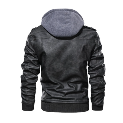 Mens Biker Jacket Mens Hooded Faux Leather Biker Jacket NDCLAM600079F-BLK-S 86 $ Coats Onetify Stew's Incense