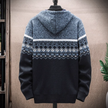Men Jackets Mens Hooded Zipper Jacket With Prints ONFYMHJ051024K11-BLU-M 59 $ Coats Onetify Stew's Incense