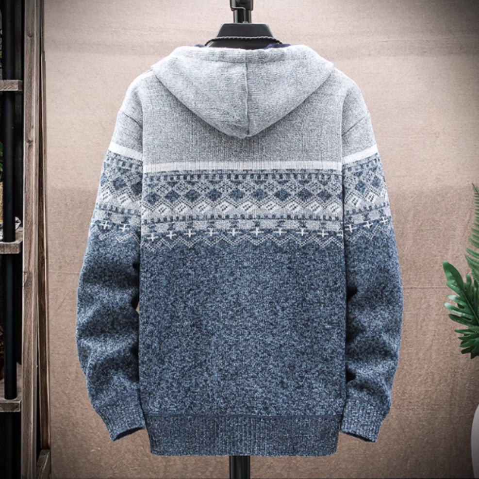 Men Jackets Mens Hooded Zipper Jacket With Prints ONFYMHJ051024K11-BLU-M 59 $ Coats Onetify Stew's Incense