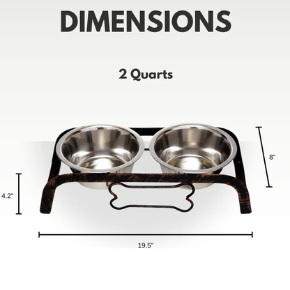 Elevated Feeders Country Living Rustic Dog Bone Elevated Feeder with 2 Stainless Steel Bowls WDS-410A 25 $ Pet Lovers Store American Pet Supplies Stew's Incense