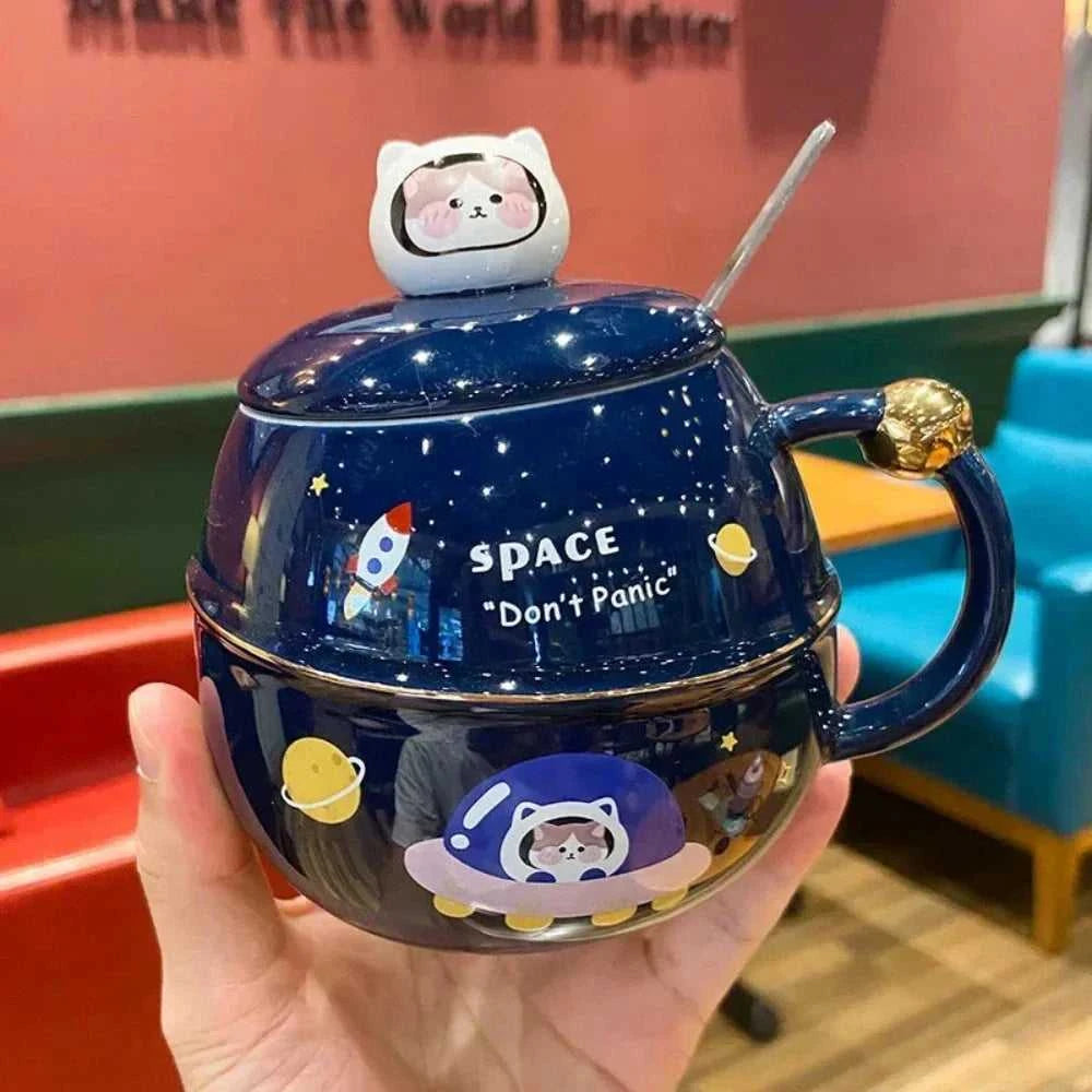 Mug 500ML Space Cartoon Coffee Mug with Lid ONFY060524CMC3-ASNT-PNK 46 $ Mugs Onetify Stew's Incense