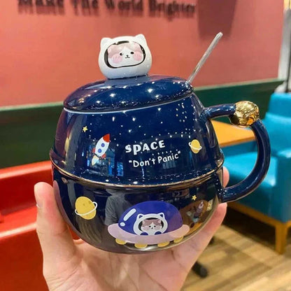 Mug 500ML Space Cartoon Coffee Mug with Lid ONFY060524CMC3-ASNT-PNK 46 $ Mugs Onetify Stew's Incense