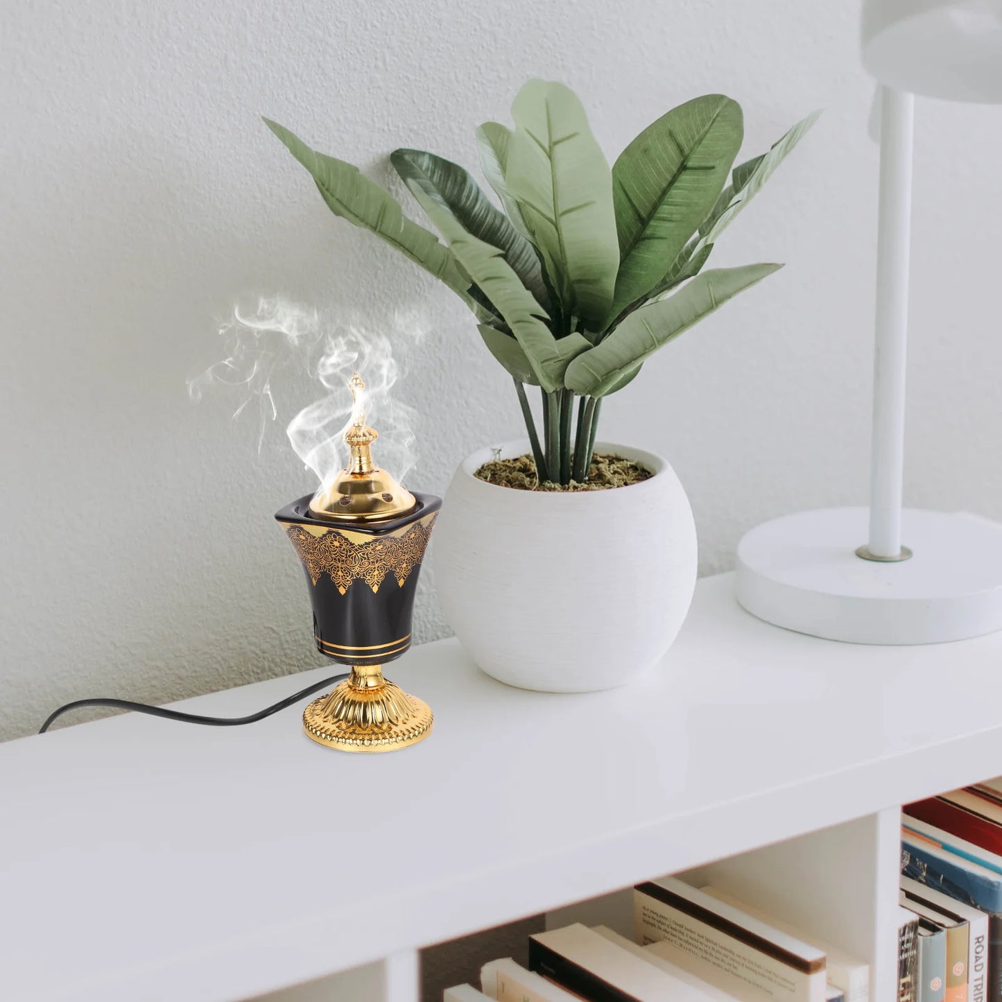 Plug-in Incense Burner Aroma Metal Decorative Burners Original Electric Censer Ceramic Holder for Decoration