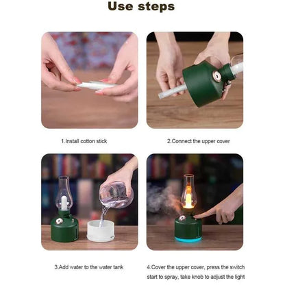  New Candlelight Retro Lamp Air Humidifier Wireless Aroma Diffuser Rechargeable Essential Oil 7 Color Lights Cool Mist for Home 12000030062543760 42 $ LinaLove Store Stew's Incense