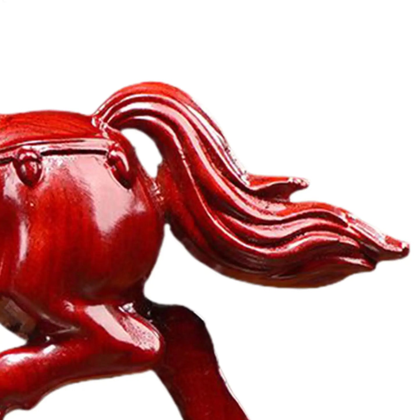 2026 Horse Year Wealth Success Decor Wooden Red Horse Figurine Ornament Wooden Animal Statue Symbolizing Good Luck Decor