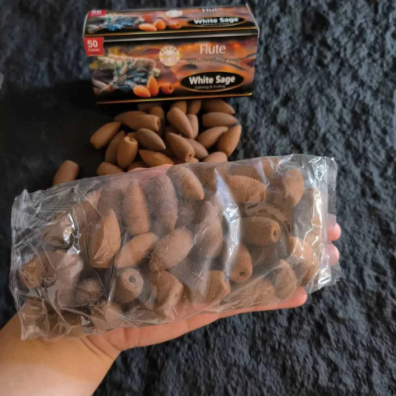  50pcs/bag Natural White Sage Indian Backflow Incense Cones 20 Minutes Sandalwood Cone Incense Lavender Jasmine Scents for Home 12000041448090542 24 $ Yue Xiang Yi Store Stew's Incense