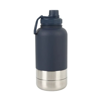 32 oz Portable Stainless Steel Pet Feeder 3-in-1 Style Outdoor Travel Bowl with Insulated Dog Water Bottle