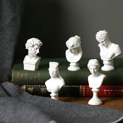 Greek Mythology God Goddess Hero David Venus Mozart Bust Figurine Sculpture Statue Plaster Sketch Practice Model Room Decoration