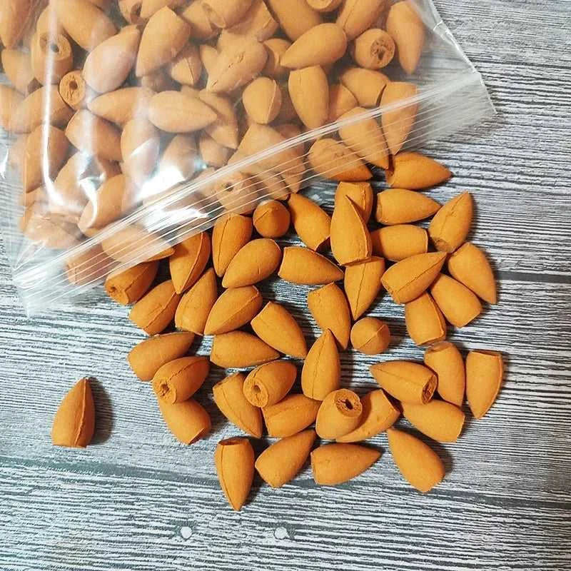  100g about 60pcs Natural Smoke Backflow Incense Cones Sandalwood Lavender for Reflux Incense Burner Home Fragrant Aromatherapy 12000040910393858 8 $ Stone's Store Stew's Incense