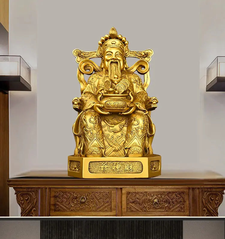 Copper God of Wealth Ornaments Home Office Desktop Decor Pot of Treasures Home Gifts