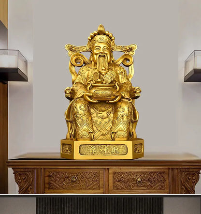 Copper God of Wealth Ornaments Home Office Desktop Decor Pot of Treasures Home Gifts