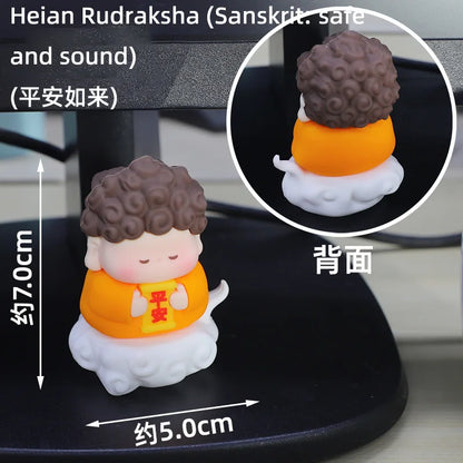 Chinese Deity Figurines Desk Organizer Creative Car Interior Zen Decor Office Stress Relief Ornament Car/Buddha Shrine Decor