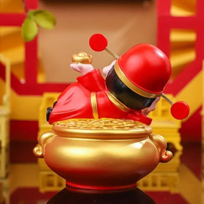 God of Wealth 2026 Horse Year Mascot Resin Table Decoration God of Wealth Figurines Statue Car Decor Car Interior Ornament