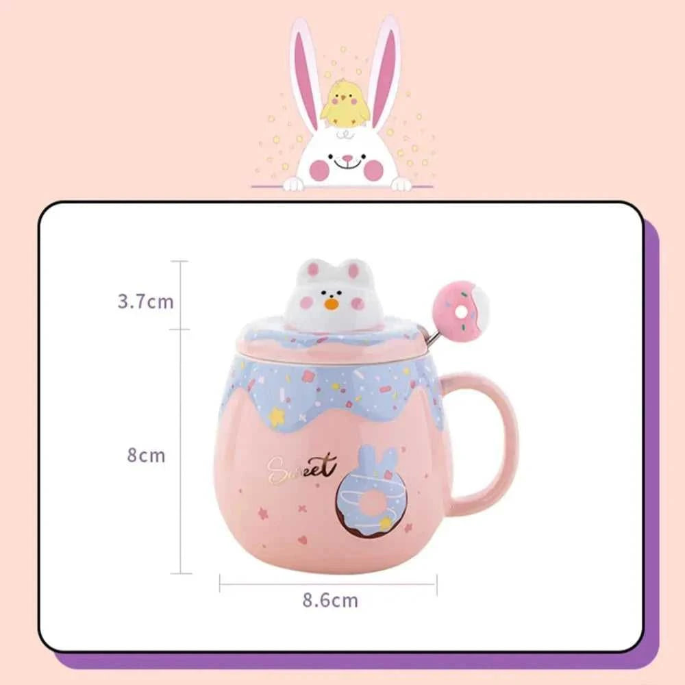 Mug Cartoon Donut Kitten Theme Mug with Lid ONFY060524CMA1-BLU 36 $ Hem Onetify Stew's Incense