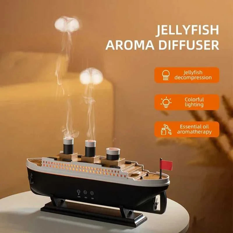 Design Titanic Ship Model Air Humidifier USB Home 250ml Essential Oil Jellyfish Smoke Ring Spray Aroma Diffuser Remote Control 12000044685611058 63 $ CREAROMA Authorized Store Stew's Incense