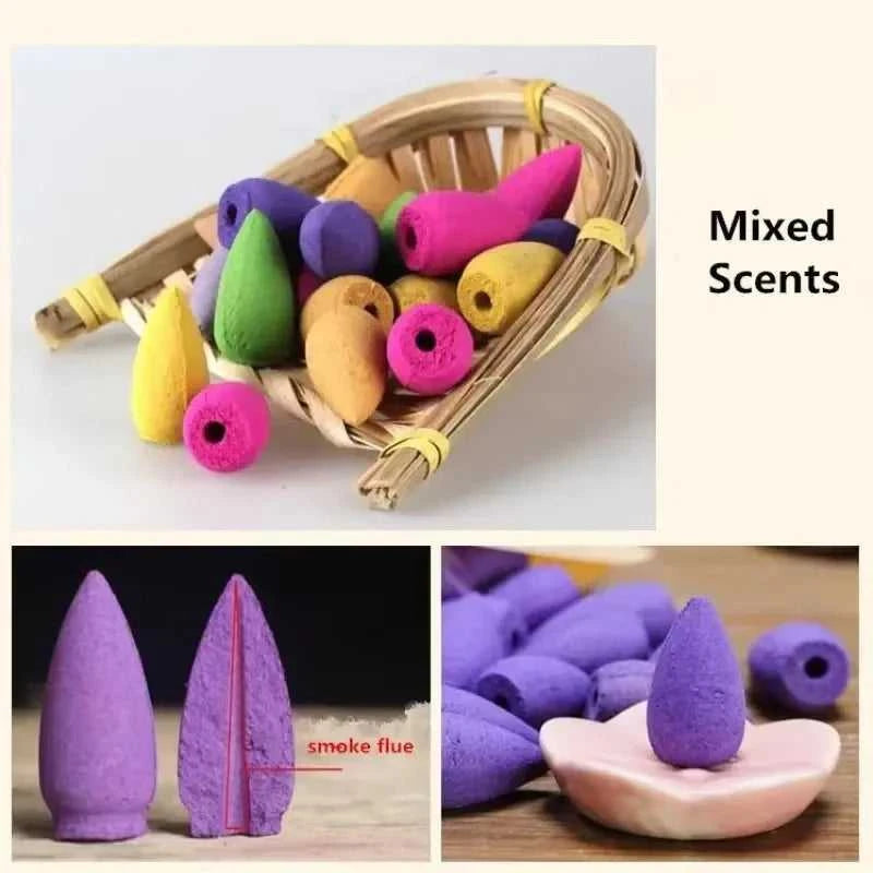  Backflow Incense Cones for Waterfall Mixed Natural Scents Waterfall Incense Burner Holder Gift Ideal for Yoga Aromatherapy 12000040354361913 7 $ Stone's Store Stew's Incense