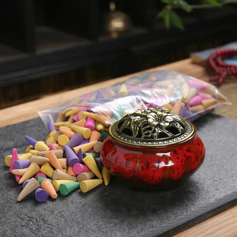  60Pcs Natural Incense Cones Mixed Flavor Backflow Insence Floral Lavender Sandalwood Yoga Meditation Tea Room Home Decorations 12000038425860230 5 $ Gardenhouse Store Stew's Incense