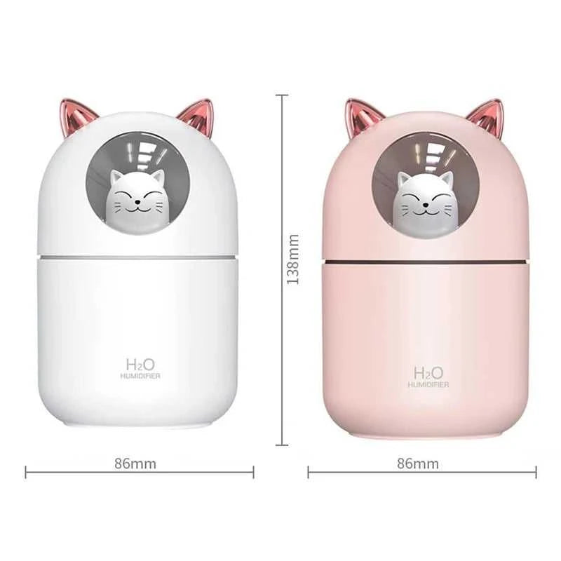  Mini 300ML USB Cat Humidifier Aroma Oil Diffuser Ultra Silent Household Bedroom Car Air Purifier with Cool Mist Light 12000050396194412 14 $ Home Gadgets Store Store Stew's Incense
