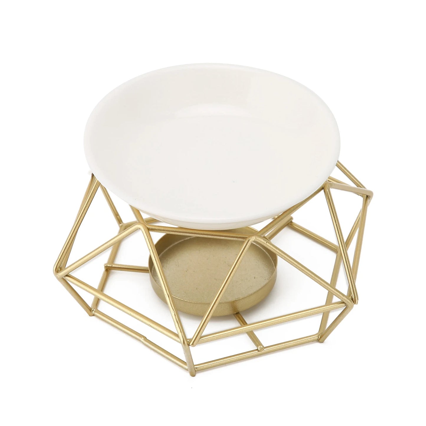 Essential Oil Burner Ceramic Tealight Candle Holder Oil Burner Hollow Out Iron Base Aroma Diffuser For Home Decoration Easily