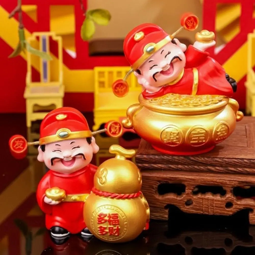 God of Wealth 2026 Horse Year Mascot Resin Table Decoration God of Wealth Figurines Statue Car Decor Car Interior Ornament