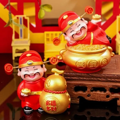 God of Wealth 2026 Horse Year Mascot Resin Table Decoration God of Wealth Figurines Statue Car Decor Car Interior Ornament