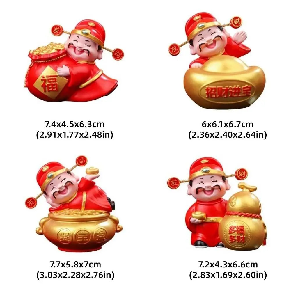 God of Wealth 2026 Horse Year Mascot Resin Table Decoration God of Wealth Figurines Statue Car Decor Car Interior Ornament