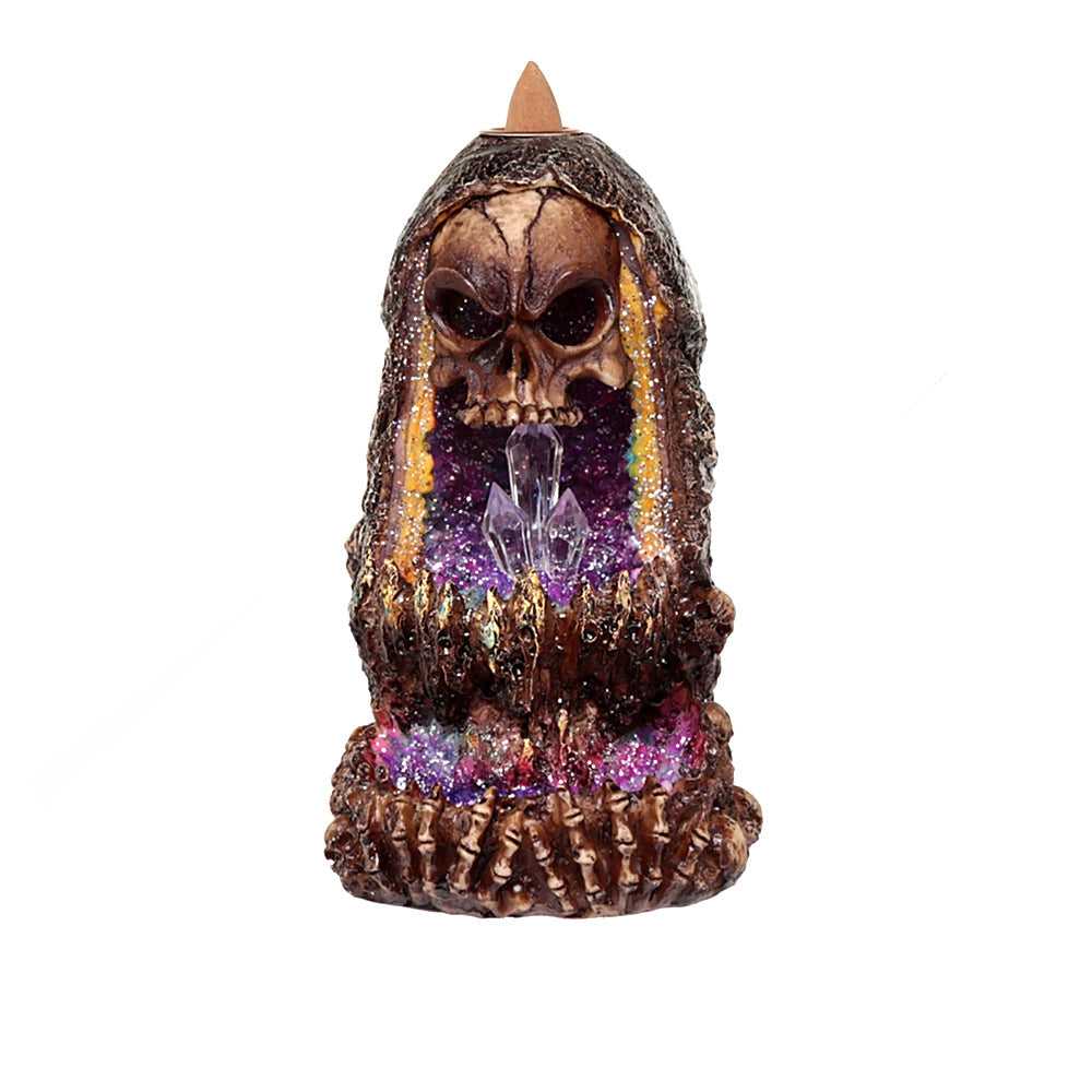 Incense Burner Skull and Crystal Cave Backflow Burner BF2894 23 $ Shop All The Witches Sage LLC Stew's Incense