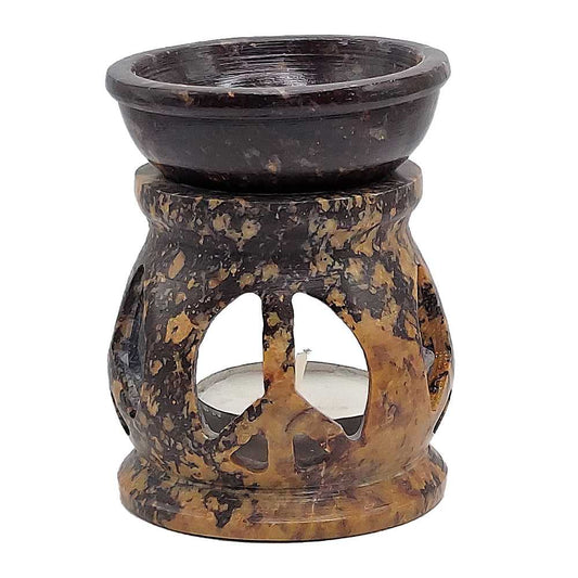 Oil Burner Peace Soapstone Aroma Lamp STSP 5 $ The Witches Sage LLC Stew's Incense