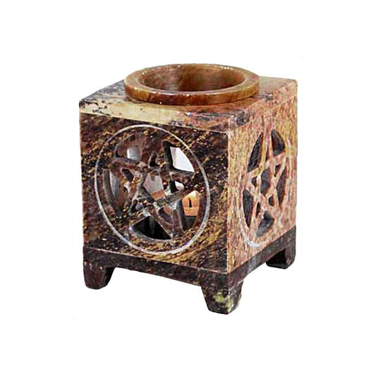 Oil Burner Soapstone Pentacle diffuser F02-5074 6 $ The Witches Sage LLC Stew's Incense