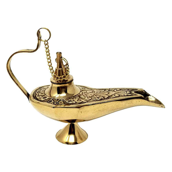 Incense Burner Solid Brass Aladdin Lamp 6"L ( Genie Lamp) Incense Burner 16879 14 $ Shop All The Witches Sage LLC Stew's Incense