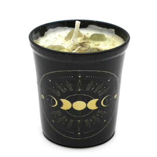 Candle Votive Scented Candle with Herbs and Crystal Stones - Moon Stages 14200-DEEKAY 7 $ The Witches Sage LLC Stew's Incense