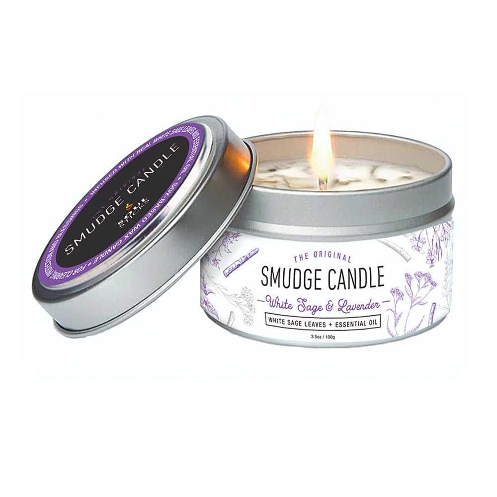 Candle White Sage & Lavender Smudge Candle 91689 7 $ The Witches Sage LLC Stew's Incense