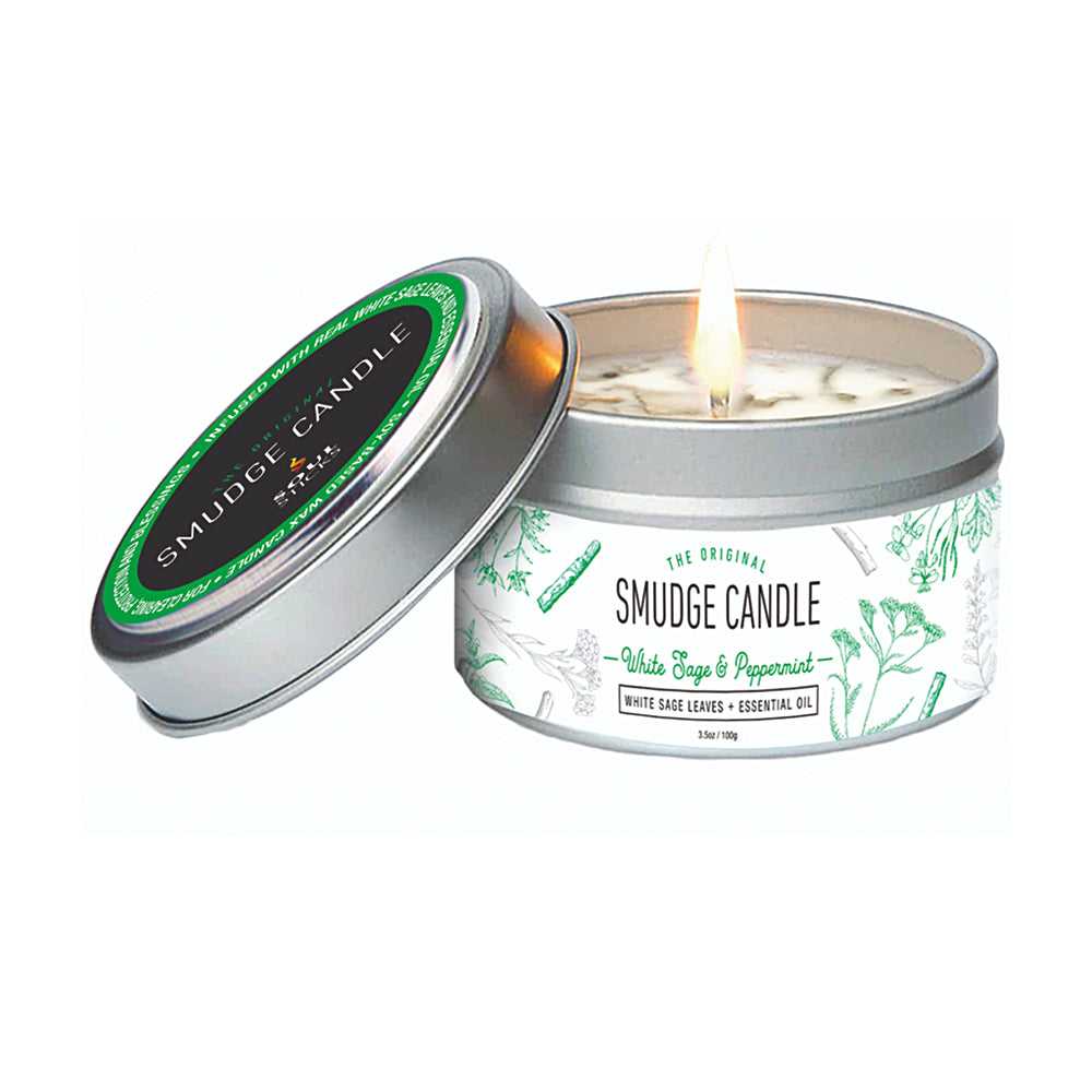 Candle White Sage & Peppermint Smudge Candle 91690 7 $ Shop All The Witches Sage LLC Stew's Incense