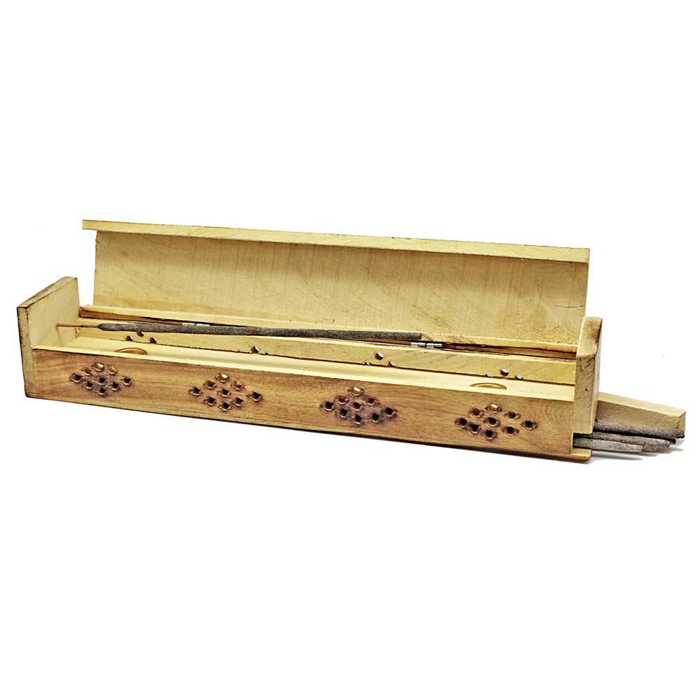 Incense Burner Sun and Moon Wooden Coffin Box Incense Burner 14082 12 $ Shop All The Witches Sage LLC Stew's Incense