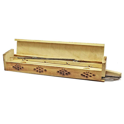 Incense Burner Sun and Moon Wooden Coffin Box Incense Burner 14082 12 $ Shop All The Witches Sage LLC Stew's Incense