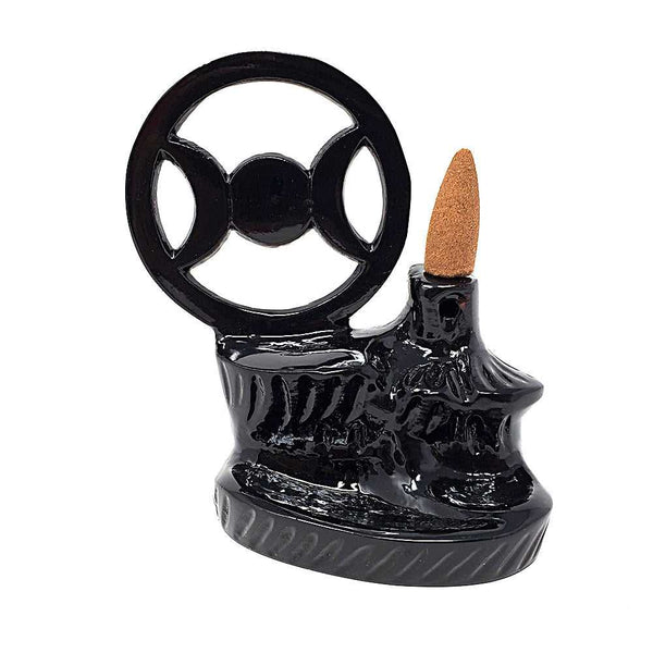 Incense Burner Triple Moon Backflow Cone Burner BFL-12 15 $ Shop All The Witches Sage LLC Stew's Incense