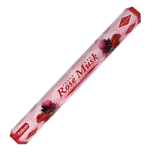 Incense Tulasi Rose Musk Dual Fragrance Incense Sticks 2783 1 $ Shop All The Witches Sage LLC Stew's Incense