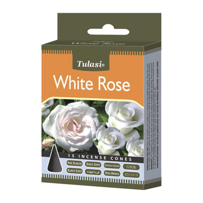 Incense Tulasi White Rose Incense Cones 3220 1 $ Shop All The Witches Sage LLC Stew's Incense
