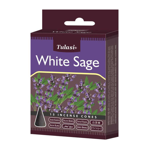 Incense Tulasi White Sage Incense Cones 3225 1 $ Shop All The Witches Sage LLC Stew's Incense