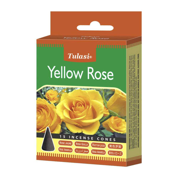 Incense Tulasi Yellow Rose Incense Cones 3221 1 $ Shop All The Witches Sage LLC Stew's Incense