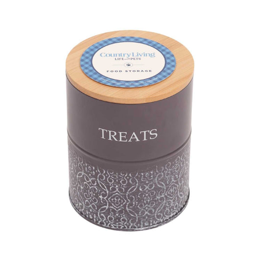 Containers Country Living Dog Treat Canisters - Set of 2 Carbon Steel Jars with Bamboo Lids – Volcanic Gray PL3250S 29 $ Pet Lovers Store American Pet Supplies Stew's Incense