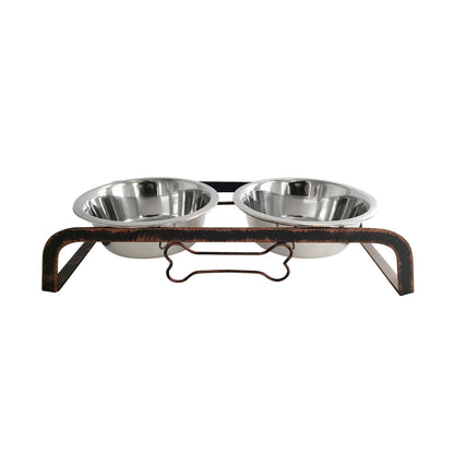 Elevated Feeders Country Living Rustic Dog Bone Elevated Feeder with 2 Stainless Steel Bowls WDS-410A 25 $ Pet Lovers Store American Pet Supplies Stew's Incense